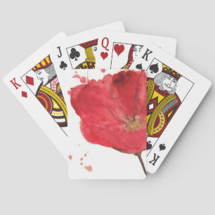 Gemalte Watercolormohnblumen-Blume 2 Spielkarten
