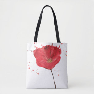 Gemalte Watercolormohnblumen-Blume 2 Tasche