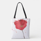 Gemalte Watercolormohnblumen-Blume 2 Tasche (Rückseite)