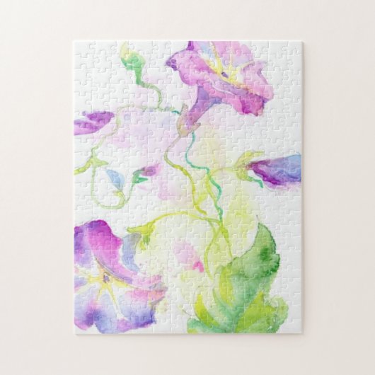 Gemalte Watercolorwinden-Blumen Puzzle (Vertikal)