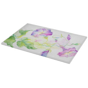 Gemalte Watercolorwinden-Blumen Schneidebrett