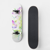 Gemalte Watercolorwinden-Blumen Skateboard (Vorderseite)