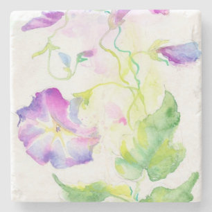 Gemalte Watercolorwinden-Blumen Steinuntersetzer