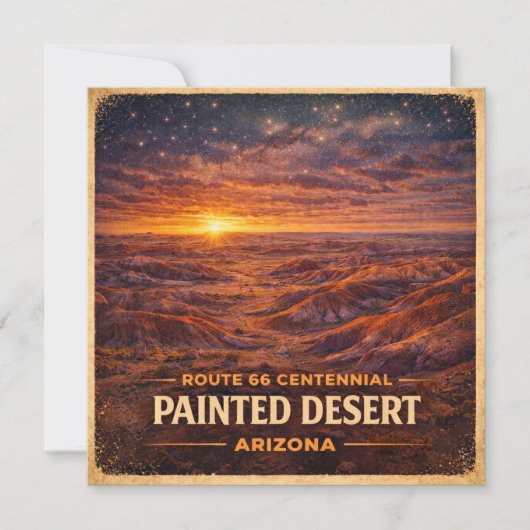 Gemalte Wüste Arizona Horizont Centennial Karte (Vorderseite)