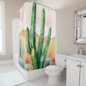 Gemalte Wüstenblüten Duschvorhang (Beispiel)