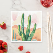 Gemalte Wüstenblüten Serviette (Beispiel)