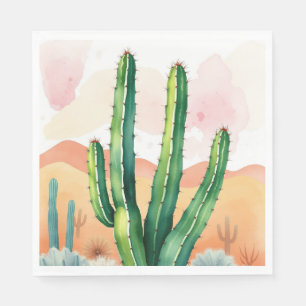Gemalte Wüstenblüten Serviette
