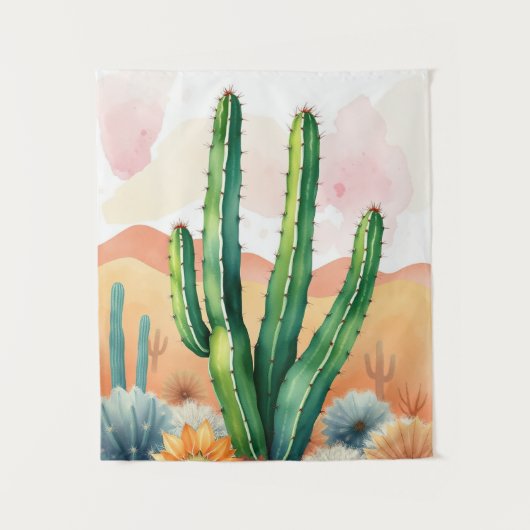 Gemalte Wüstenblüten Wandteppich (Vorderseite)