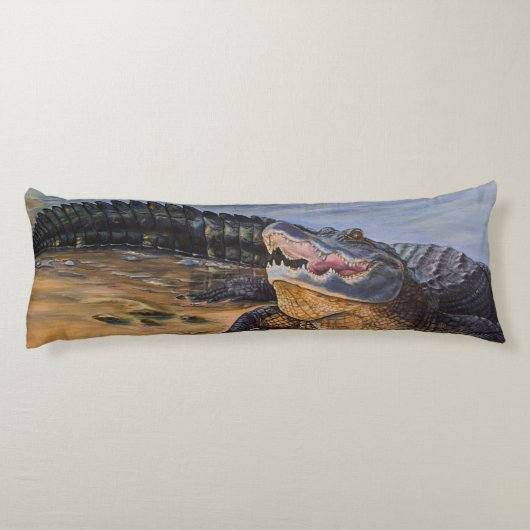 Gemalter amerikanischer Alligator Seitenschläferkissen (Rückseite)