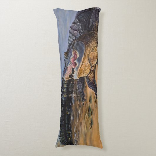 Gemalter amerikanischer Alligator Seitenschläferkissen (Vorderseite Vertikal)