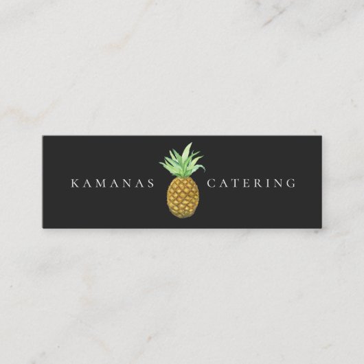 Gemalter Ananas-Catering Mini Visitenkarte (Vorderseite)