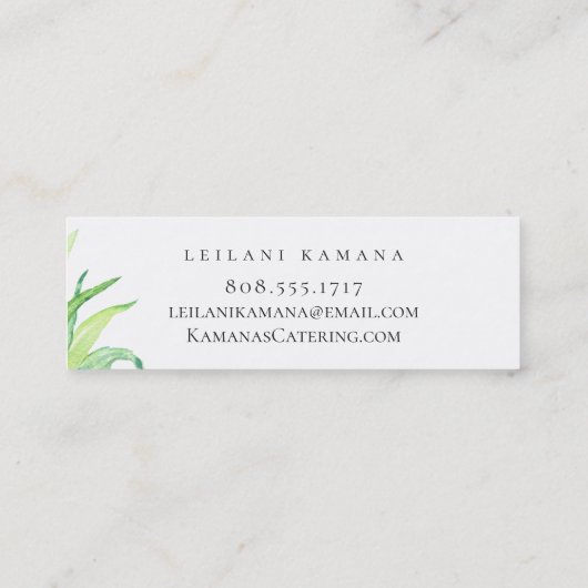 Gemalter Ananas-Catering Mini Visitenkarte (Rückseite)