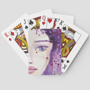 Gemalter Aquarell-Hintergrund Spielkarten