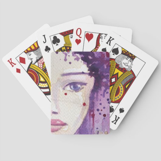 Gemalter Aquarell-Hintergrund Spielkarten (Rückseite)