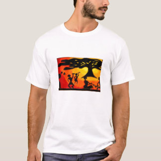 Gemalter Bio Afrika-Sonnenuntergang T T-Shirt