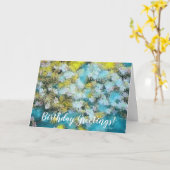 Gemalter Blumengarten in Blues Geburtstagskarte Karte (Gelbe Blume)