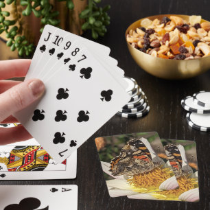 Gemalter Damenfalter Naturfoto Spielkarten