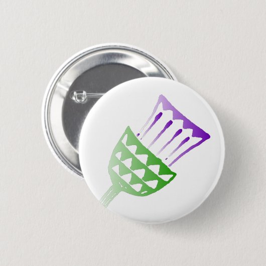 Gemalter Distel-Knopf Button (Vorne & Hinten)