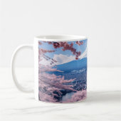 Gemalter Fuji-Berg in Kirschblütensaison Kaffeetasse (Links)