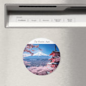 Gemalter Fuji-Berg in Kirschblütensaison Magnet (In Situ (Geschirrspüler))