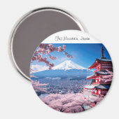 Gemalter Fuji-Berg in Kirschblütensaison Magnet (Vorderseite/Rückseite)