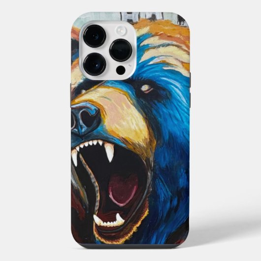 Gemalter Grizzly iPhone Hülle (Rückseite)