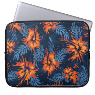 Gemalter Hibiskus Hawaiian Neopren-Taucheranzug Laptopschutzhülle
