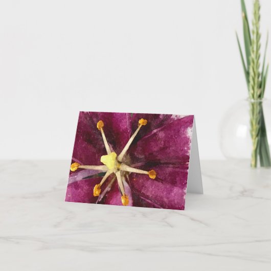 Gemalter lila Lilly Notecard Karte (Vorderseite)