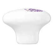 Gemalter lila mit Tinte geschwärzter Kunsttürknauf Keramikknauf (Seitenansicht)