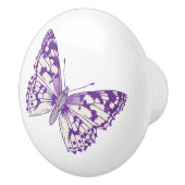 Gemalter lila mit Tinte geschwärzter Kunsttürknauf Keramikknauf (Rechts)