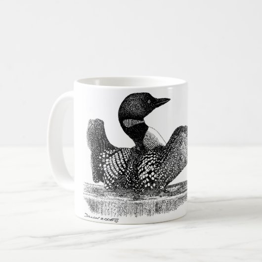 Gemalter Loon Kaffeetasse (Vorderseite Links)