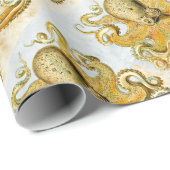 Gemalter Nautischer Kraken-Tintenfisch Geschenkpapier (Rolleneckpunkt)