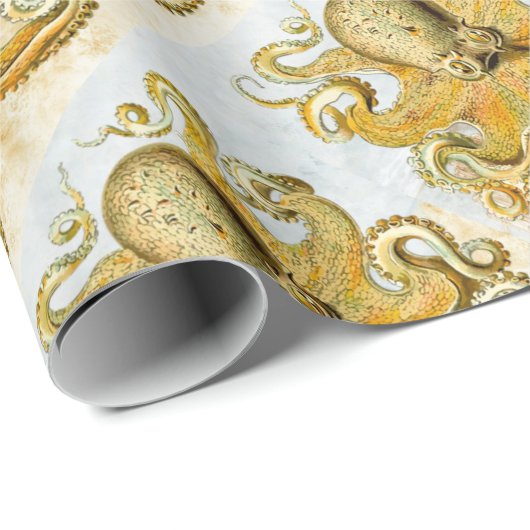 Gemalter Nautischer Kraken-Tintenfisch Geschenkpapier (Rolleneckpunkt)