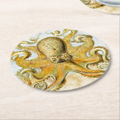 Gemalter Nautischer Kraken-Tintenfisch Runder Pappuntersetzer (Angewinkelt)