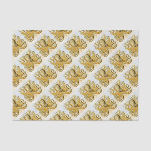 Gemalter Nautischer Kraken-Tintenfisch Seidenpapier (Vorderseite)