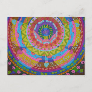 Gemalter Schmetterling mit Postkarte