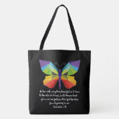 Gemalter Schmetterling mit Vers von Ecclesiastes 3 Tasche (Vorderseite)