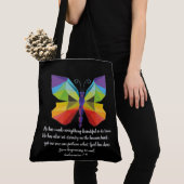 Gemalter Schmetterling mit Vers von Ecclesiastes 3 Tasche (Von Nahem)
