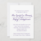 Gemalter Silvester zum Abendessen einladen Einladung (Rückseite)