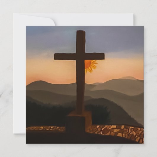 Gemalter Sonnenaufgang an Hübschem Ort. Acryl Prin (Vorderseite)