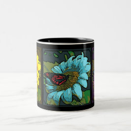 'Gemalter Sonnenblumen Zweifarbige Tasse