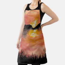 Gemalter Sonnenuntergang Aquarell/Tusche -  Badhan