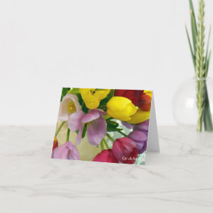 "Gemalter Tulpe-Blumenstrauß " Karte