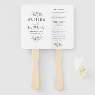 Gemalter wedding Fan des Ölzweigs Aquarell Hand Fächer