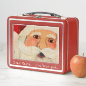 Gemalter Weihnachtsmann stellen auf Sperrholz und Metall Brotdose (Beispiel)