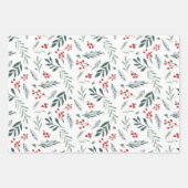 Gemalter Winter Botanicals Foliage Urlaub Geschenkpapier Set (Vorderseite)