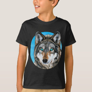 Gemalter Wolf (blaue Augen) T-Shirt
