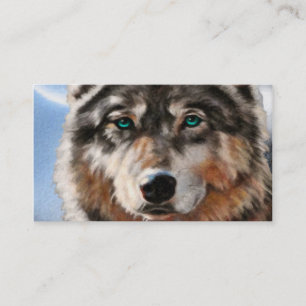 Gemalter Wolf in der Mondschein-Visitenkarte Visitenkarte