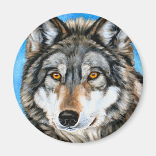 Gemalter Wolf Magnet