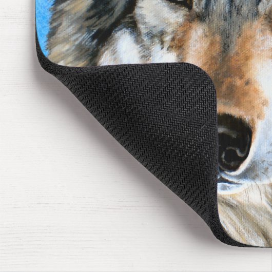 Gemalter Wolf Mousepad (Ecke)
